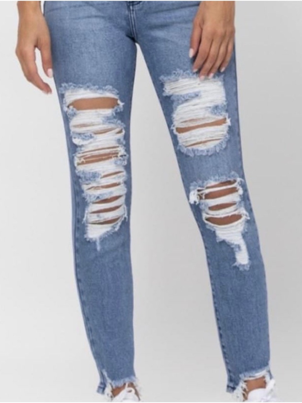 Cello Light Blue Distressed Skinny Jeans